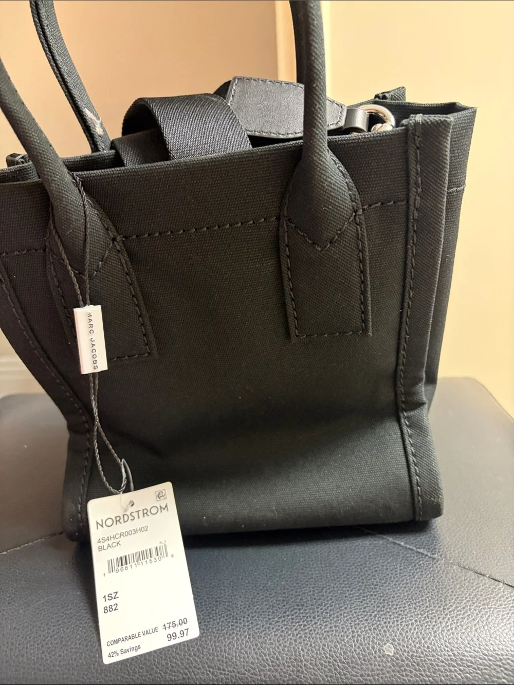 Marc Jacobs Black Canvas Messenger Tote